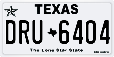 TX license plate DRU6404