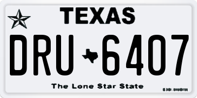 TX license plate DRU6407