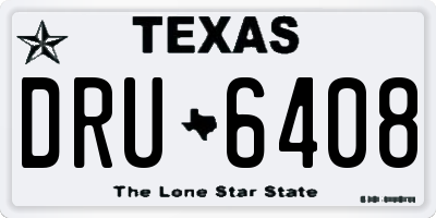 TX license plate DRU6408