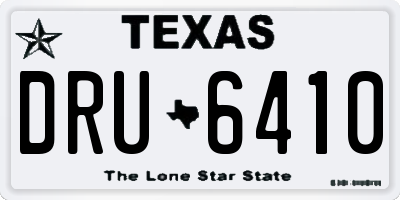 TX license plate DRU6410