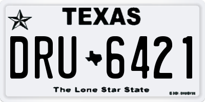 TX license plate DRU6421
