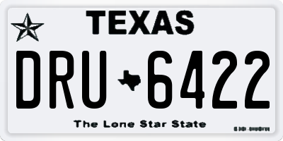 TX license plate DRU6422