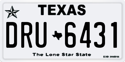 TX license plate DRU6431