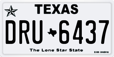 TX license plate DRU6437