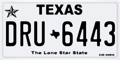 TX license plate DRU6443
