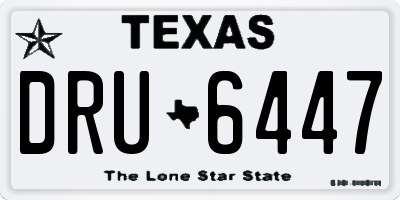 TX license plate DRU6447