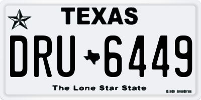 TX license plate DRU6449