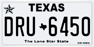 TX license plate DRU6450