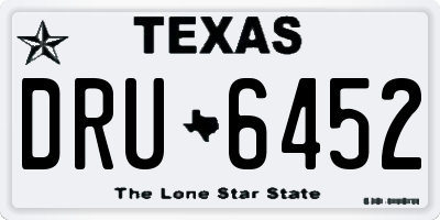 TX license plate DRU6452