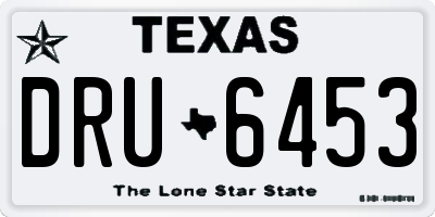 TX license plate DRU6453