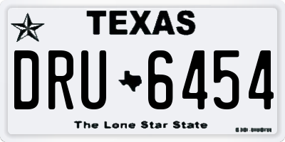 TX license plate DRU6454