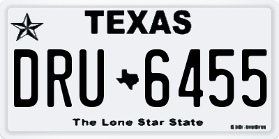 TX license plate DRU6455