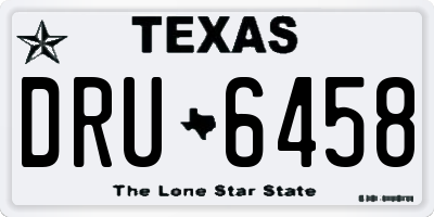 TX license plate DRU6458
