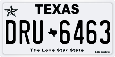 TX license plate DRU6463
