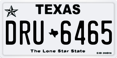 TX license plate DRU6465