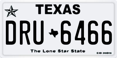TX license plate DRU6466