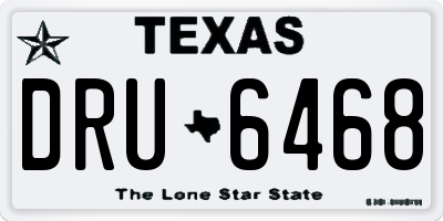 TX license plate DRU6468