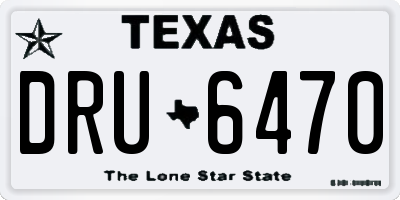 TX license plate DRU6470
