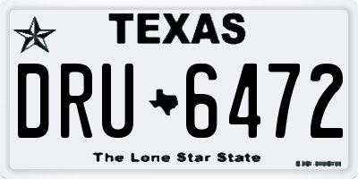 TX license plate DRU6472