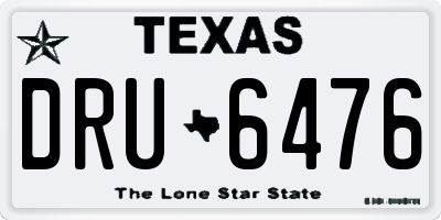 TX license plate DRU6476