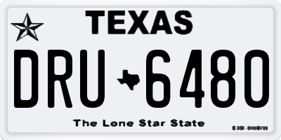 TX license plate DRU6480