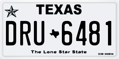 TX license plate DRU6481