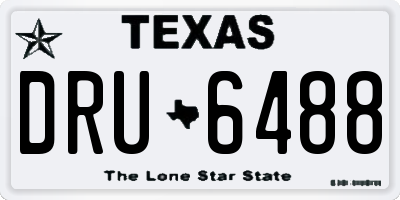 TX license plate DRU6488