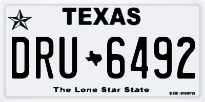 TX license plate DRU6492