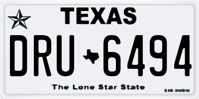 TX license plate DRU6494