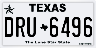 TX license plate DRU6496