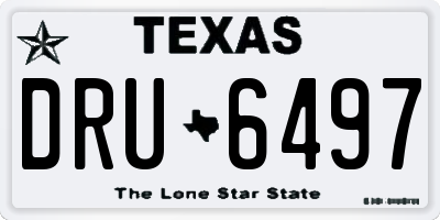 TX license plate DRU6497