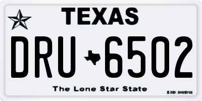 TX license plate DRU6502