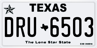 TX license plate DRU6503