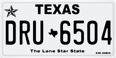 TX license plate DRU6504