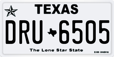TX license plate DRU6505