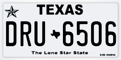 TX license plate DRU6506