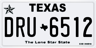 TX license plate DRU6512