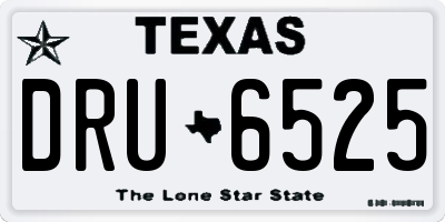 TX license plate DRU6525