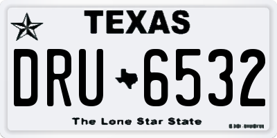 TX license plate DRU6532