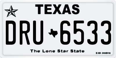 TX license plate DRU6533