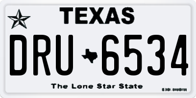 TX license plate DRU6534