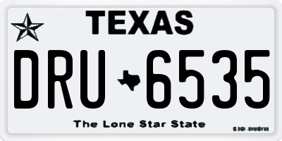 TX license plate DRU6535