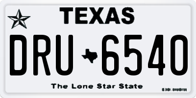 TX license plate DRU6540