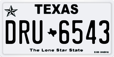 TX license plate DRU6543