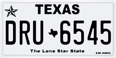 TX license plate DRU6545
