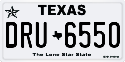 TX license plate DRU6550
