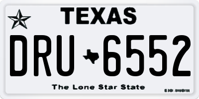 TX license plate DRU6552
