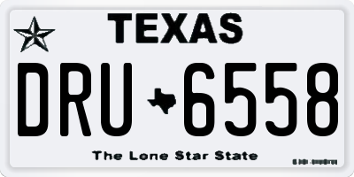 TX license plate DRU6558