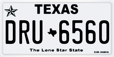 TX license plate DRU6560