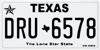 TX license plate DRU6578